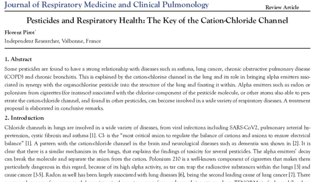 Pesticides and Respiratory Health: The Key of the Cation-Chloride Channel